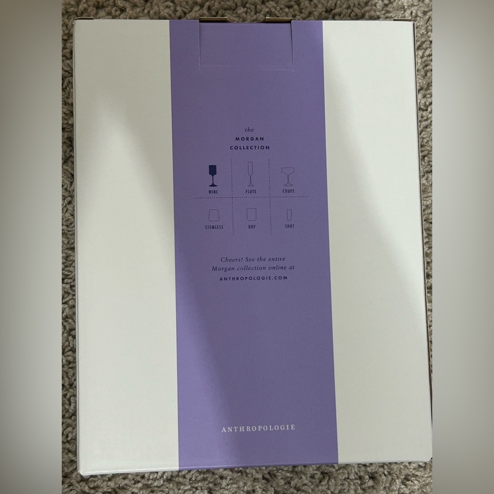 NEW Anthropologie Morgan Wine Glasses (2) Lilac - Picture 4 of 4